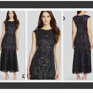NEW Pissario Nights Mermaid Gown in Mercury Black-Blue dress Size 8